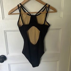 Russian pointe black leotard with cut out